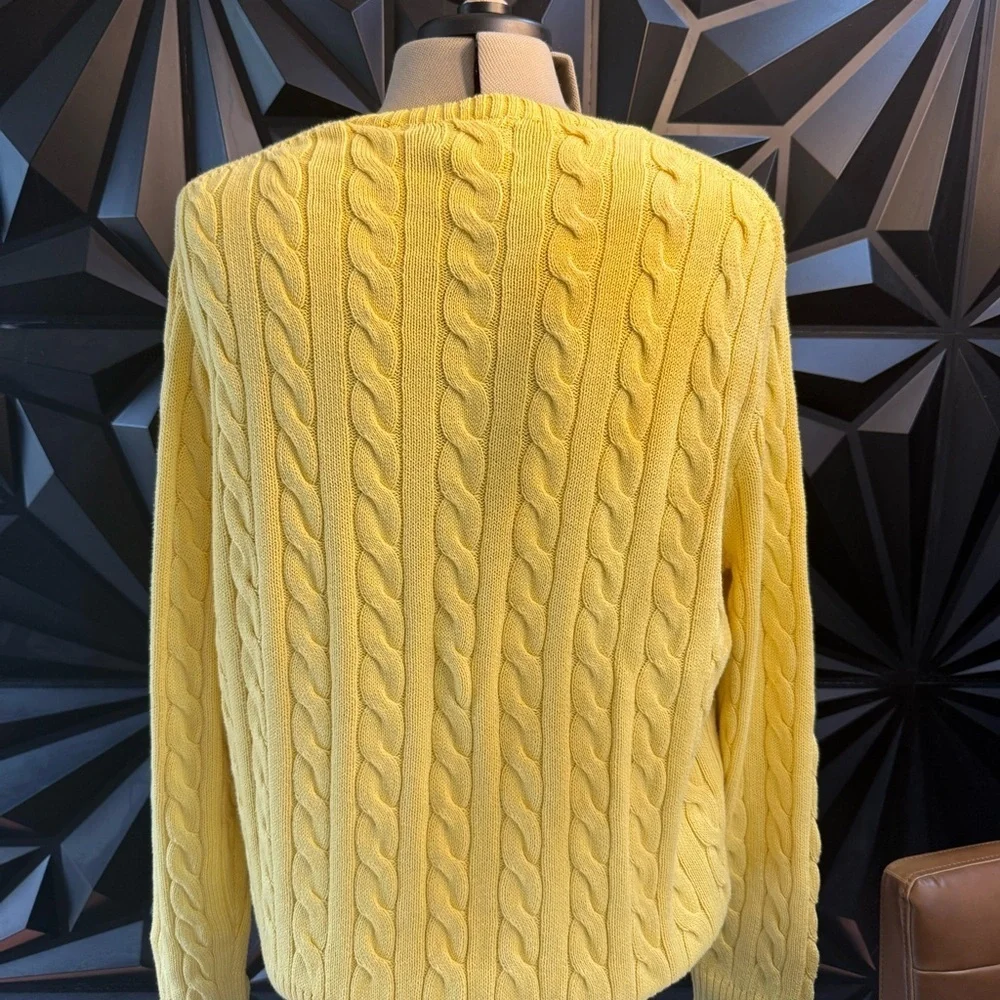 Polo by Ralph Lauren Bright Yellow Cable Knit Sweater - Picture 3 of 3
